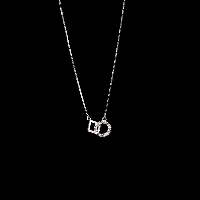 925 Silver Geometric Interlocking Necklace – Syleane