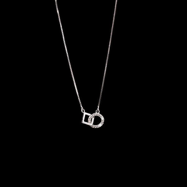 925 Silver Geometric Interlocking Necklace – Syleane