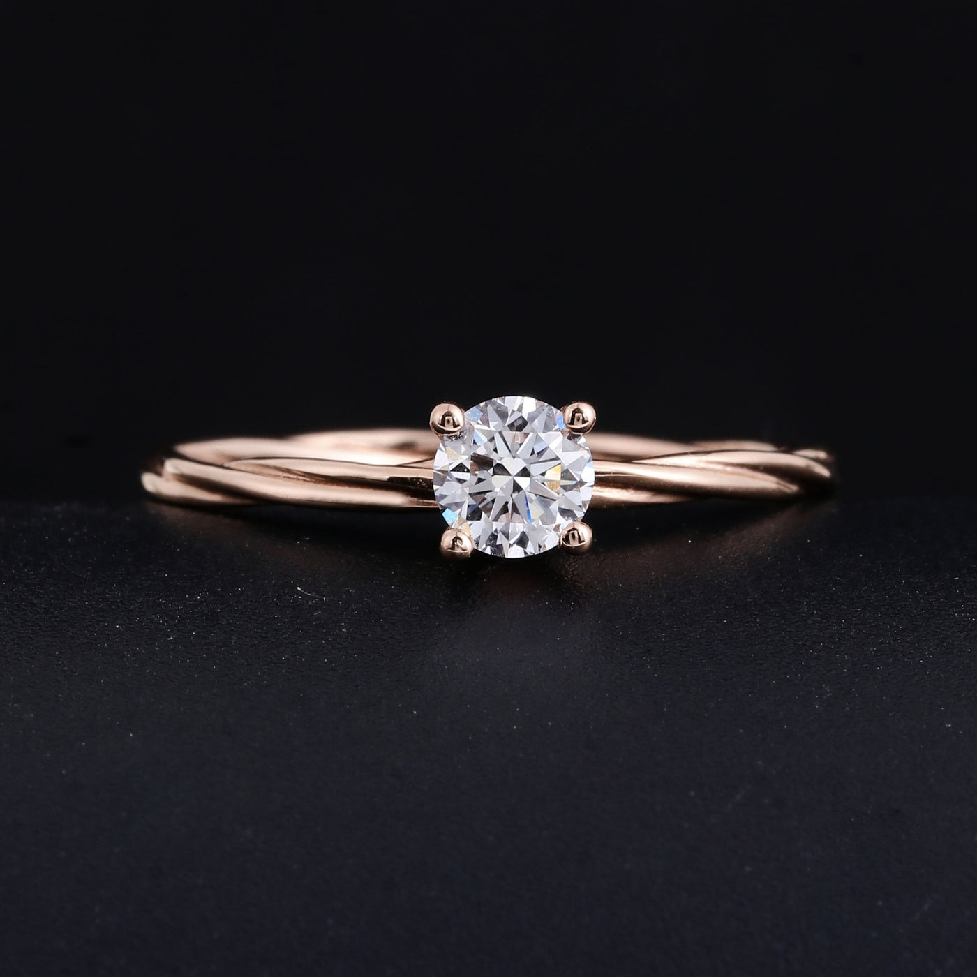 1 Carat Diamond Solitaire Engagement Ring 18K Rose Gold | Syleane