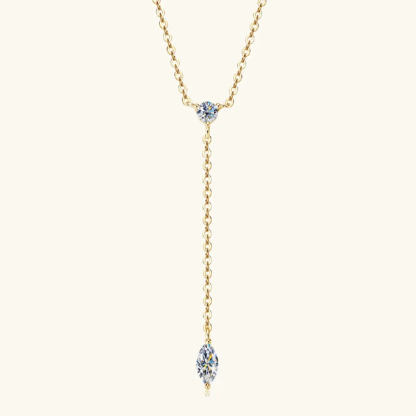 Moissanite Y Necklace in 925 Sterling Silver for Women – Syleane