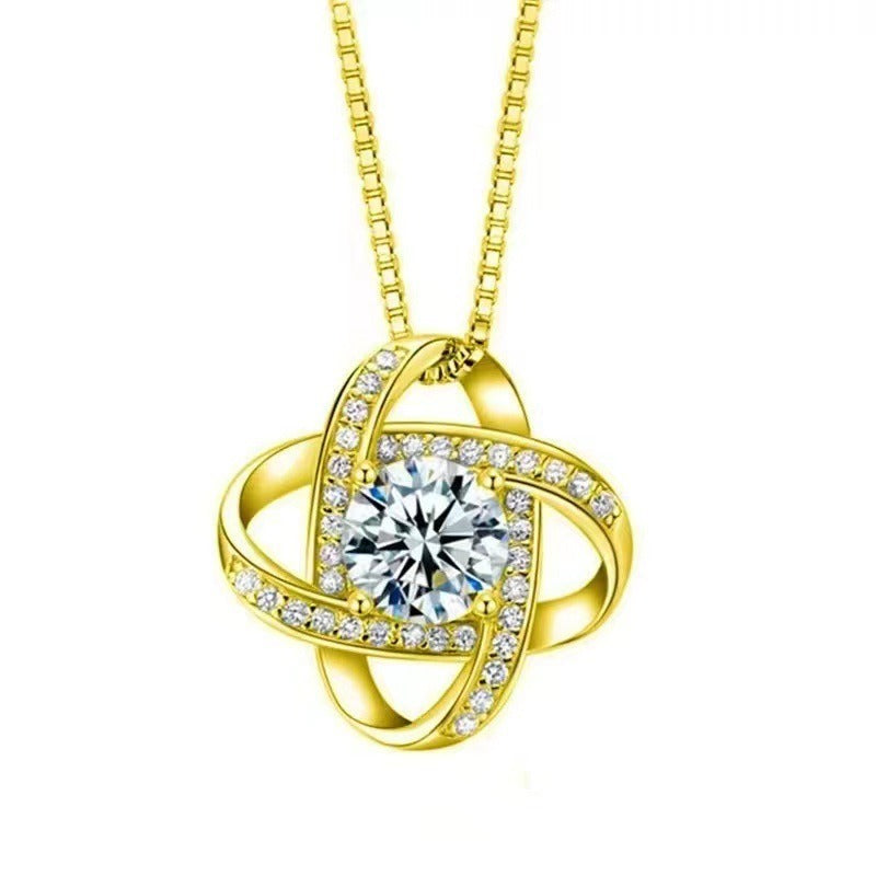 Lucky Clover Pendant Necklace in 925 Sterling Silver CZ – Syleane