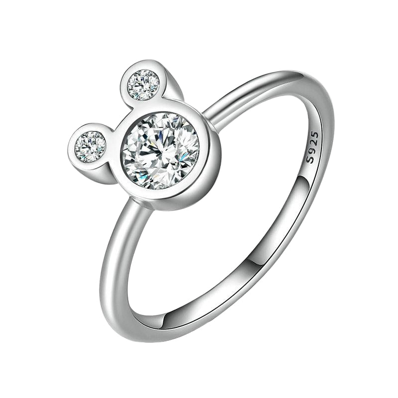 Sparkling Mouse Silhouette Ring in 925 Silver – Syleane