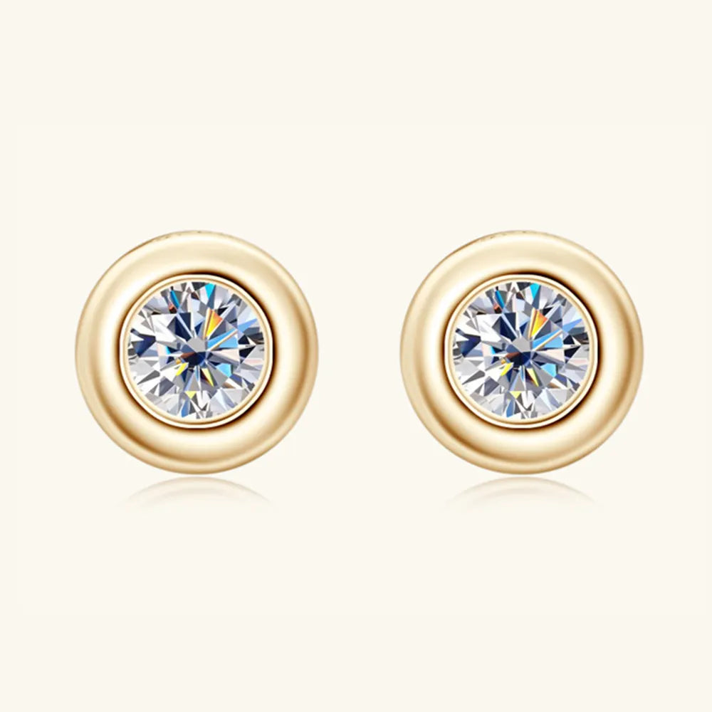 Classic Moissanite Stud Earrings 925 Silver – D‑Color Solitaire | Syleane