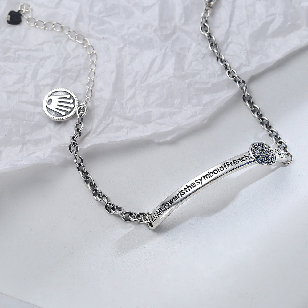 925 Sterling Silver Bar Anklet – Delicate Chain by Syleane