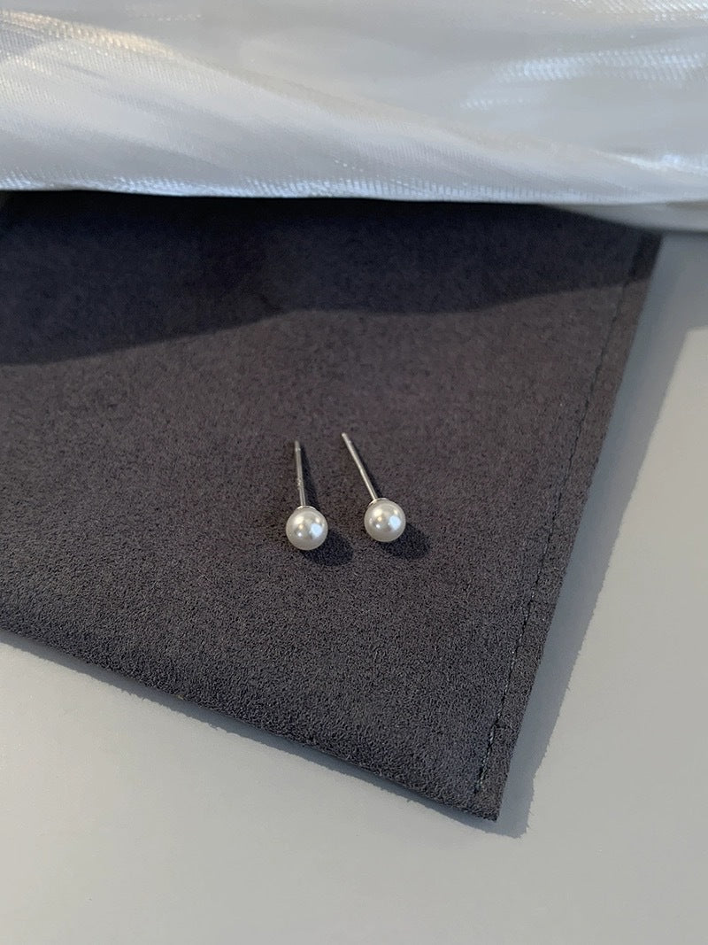 Tiny Pearl Stud Earrings in 925 Sterling Silver – Syleane