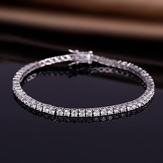 Sparkling CZ Tennis Bracelet in 925 Sterling Silver - Syleane