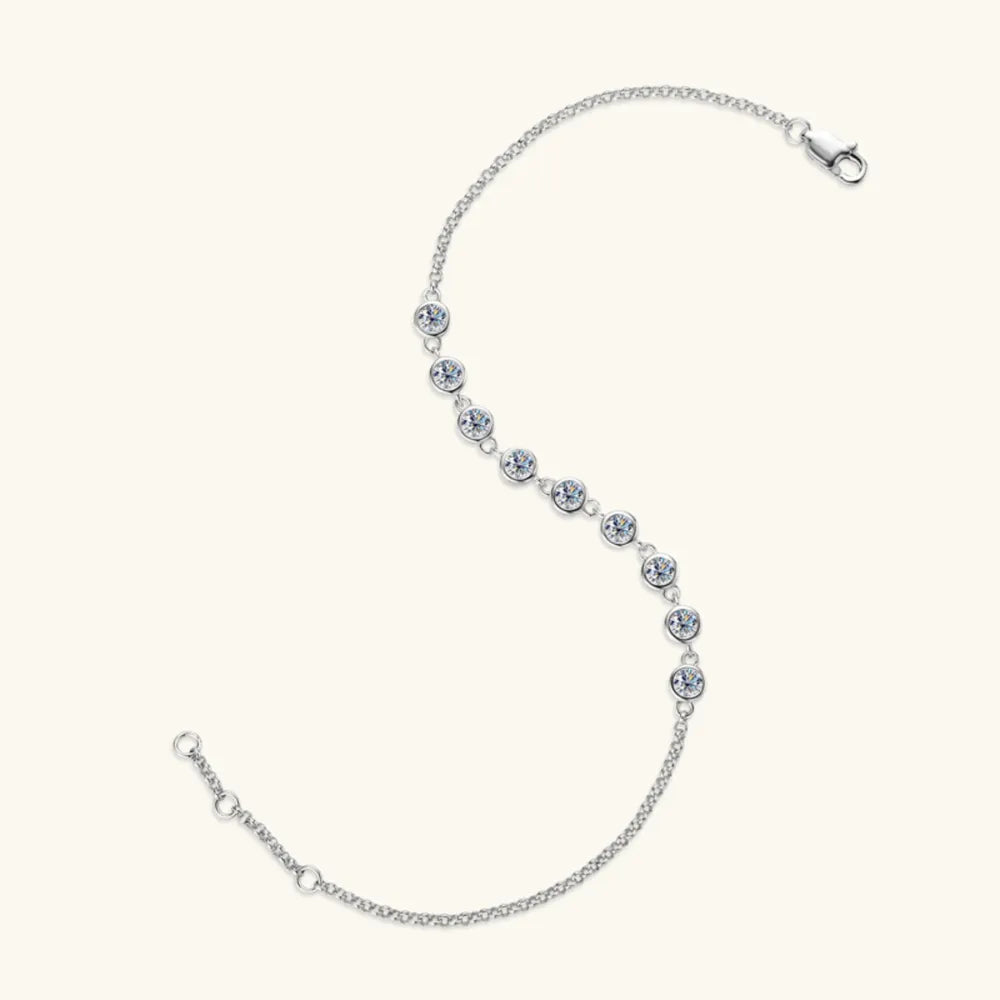 Dainty Moissanite Tennis Bracelet in 925 Silver – Syleane