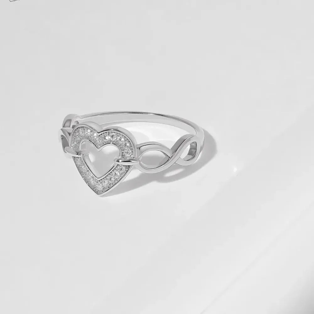 925 Sterling Silver Heart Link Ring – Gold & Silver Plated