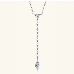 Moissanite Y Necklace in 925 Sterling Silver for Women – Syleane