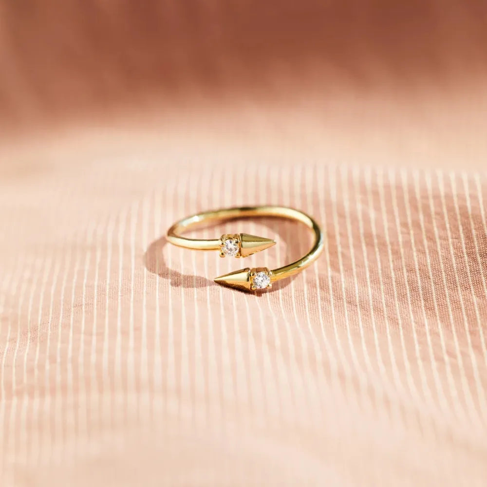 Gold Spike Bypass Ring in 925 Sterling Silver – Syleane