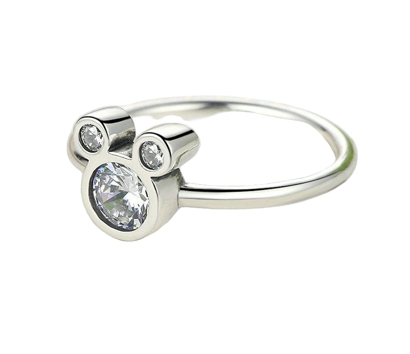 Sparkling Mouse Silhouette Ring in 925 Silver – Syleane