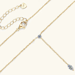 Moissanite Y Necklace in 925 Sterling Silver for Women – Syleane