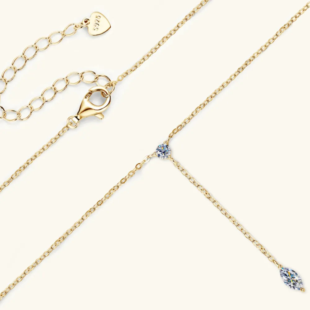 Moissanite Y Necklace in 925 Sterling Silver for Women – Syleane