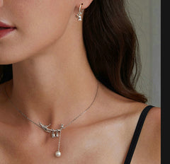 925 Silver Bellflower Necklace & Earrings Set – Syleane