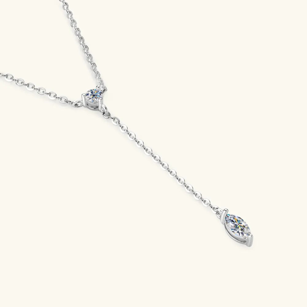 Moissanite Y Necklace in 925 Sterling Silver for Women – Syleane