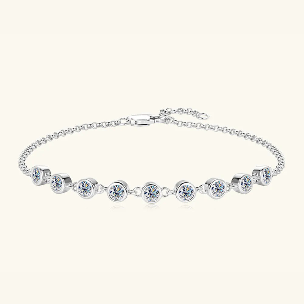 Dainty Moissanite Tennis Bracelet in 925 Silver – Syleane