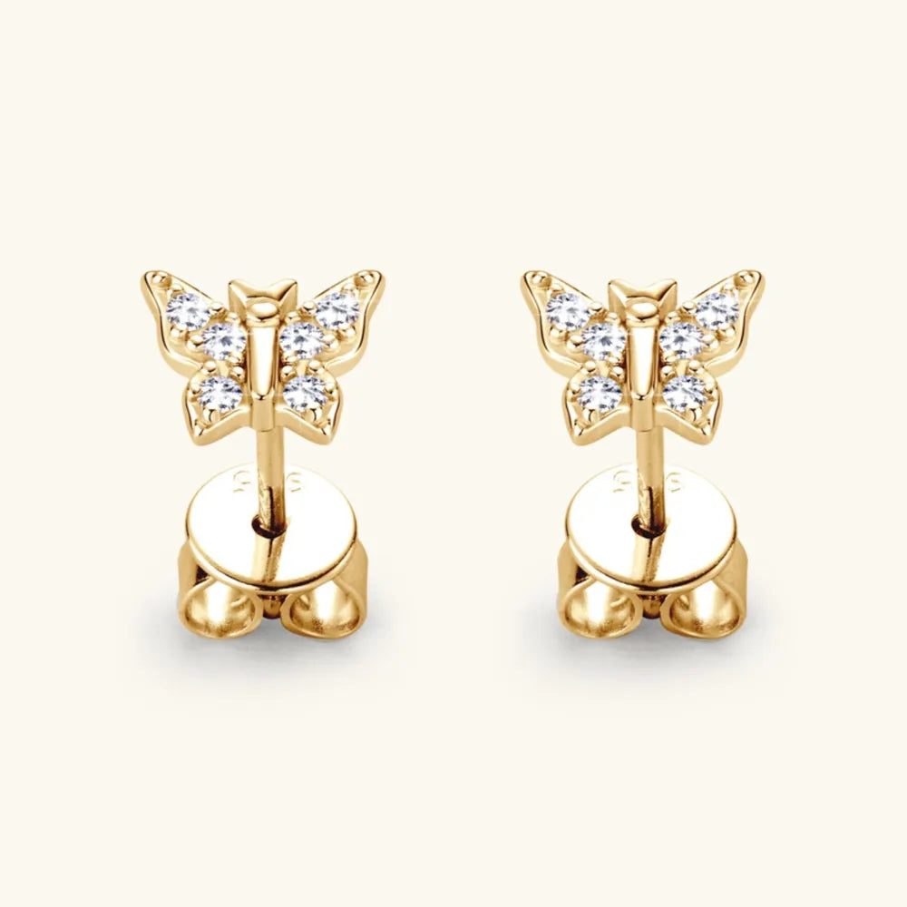 Moissanite Butterfly Stud Earrings 925 Sterling Silver – Syleane