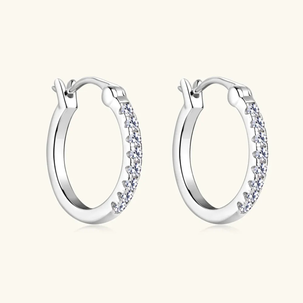 Gold Moissanite Huggie Hoop Earrings in 925 Silver – Syleane