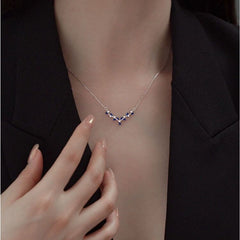 Blue Leaf Antler Necklace in 925 Silver – Gold Plated by Syleane