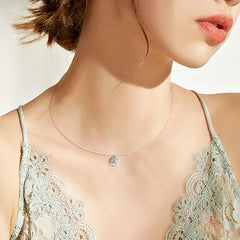 1ct Moissanite Floating Solitaire Necklace 925 Sterling Silver – Syleane