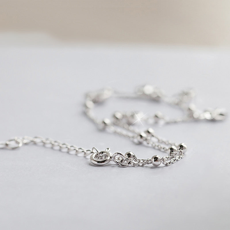 925 Sterling Silver Four‑Leaf Clover Anklet – Lucky Charm Anklet | Syleane