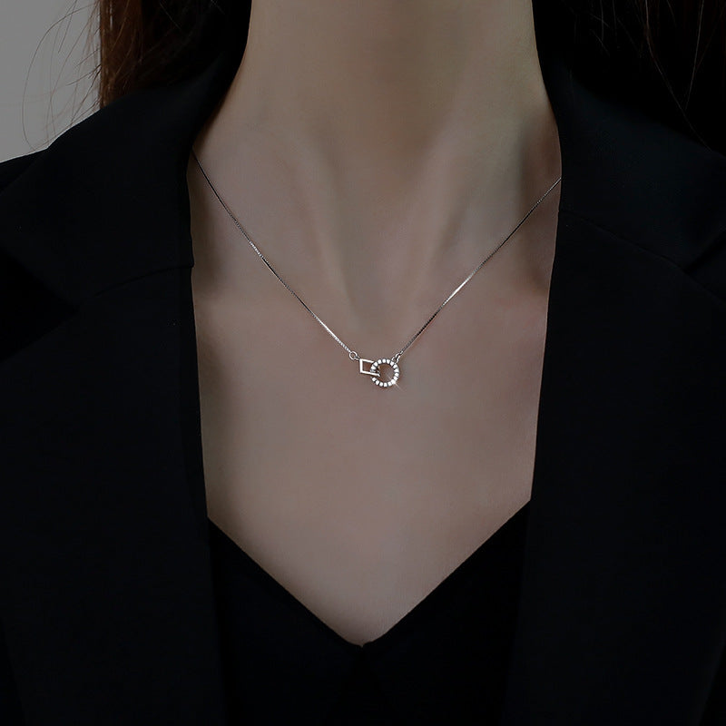925 Silver Geometric Interlocking Necklace – Syleane