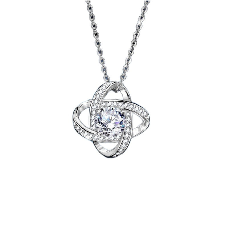 Lucky Clover Pendant Necklace in 925 Sterling Silver CZ – Syleane