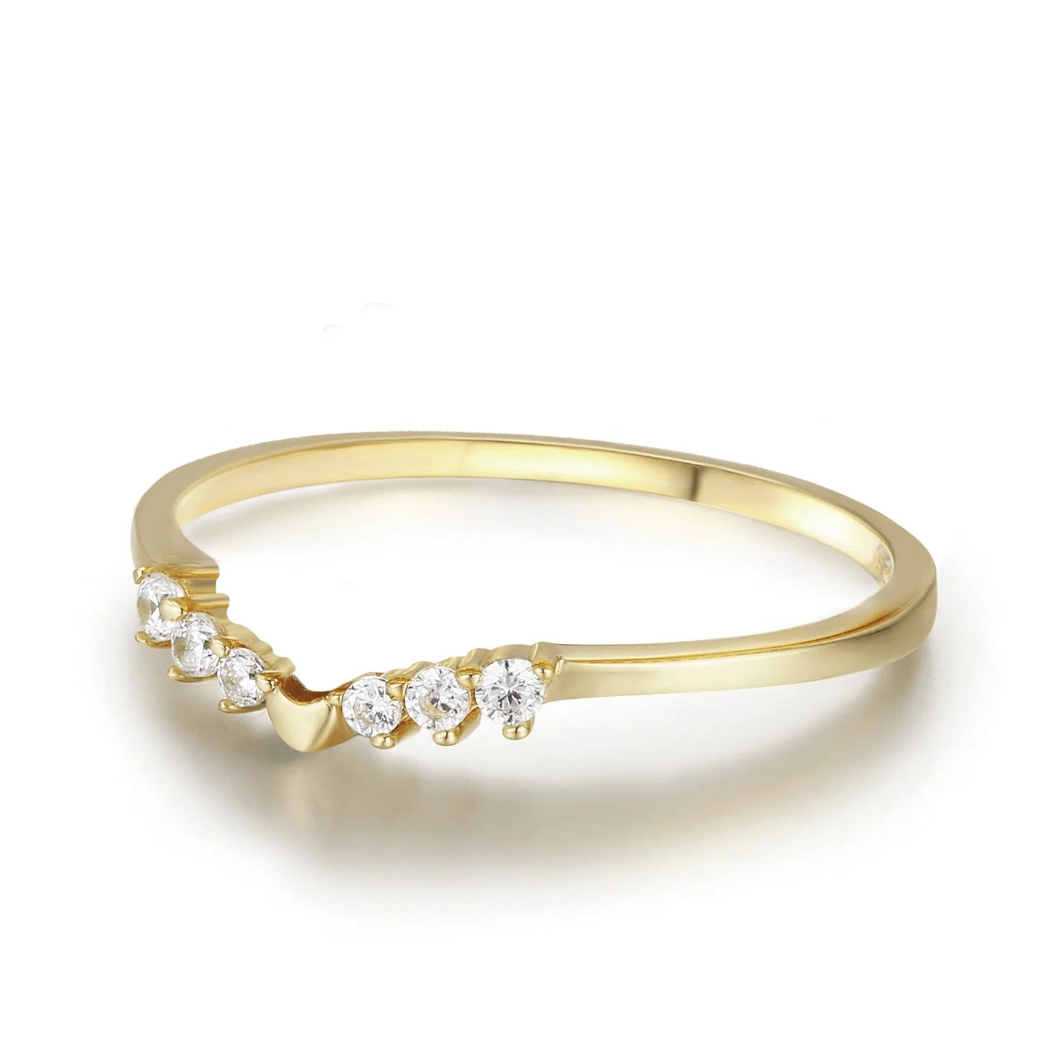 Slim Zircon Ring 925 Sterling Silver – Gold‑Plated Minimal Band | Syleane