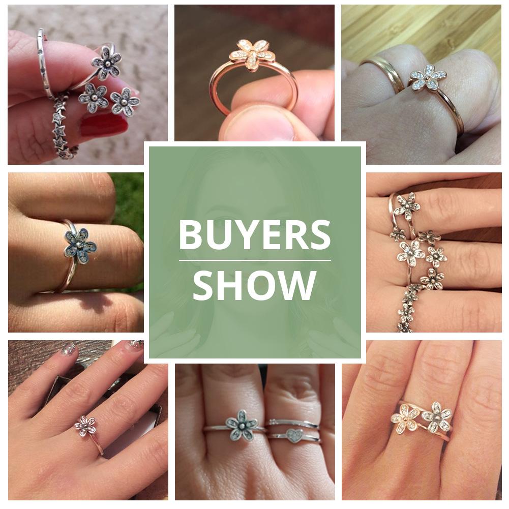 Dainty Daisy Flower Ring in 925 Silver – Cubic Zirconia by Syleane