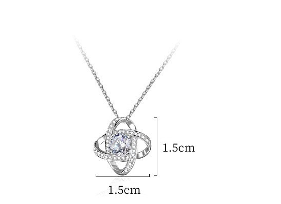 Lucky Clover Pendant Necklace in 925 Sterling Silver CZ – Syleane