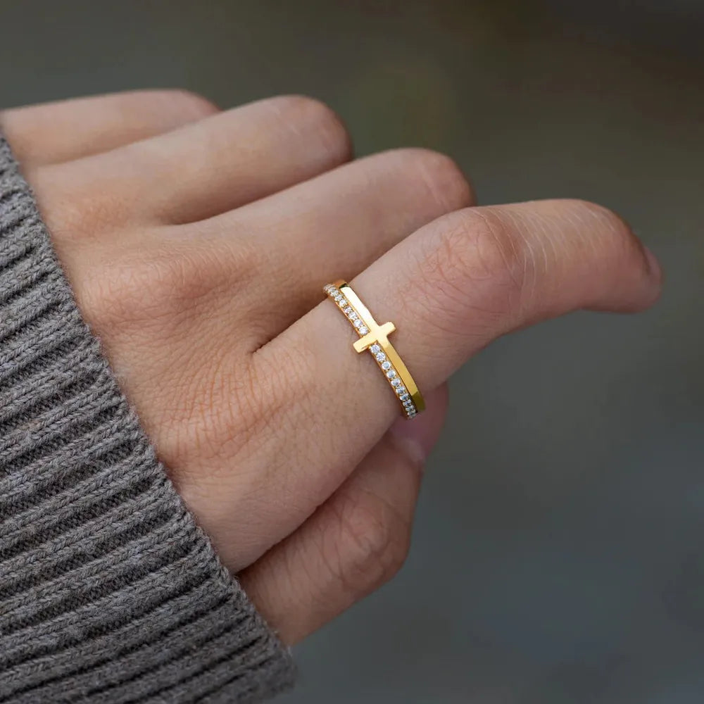 925 Sterling Silver Cross Ring for Women – Faith Jewelry by Syleane