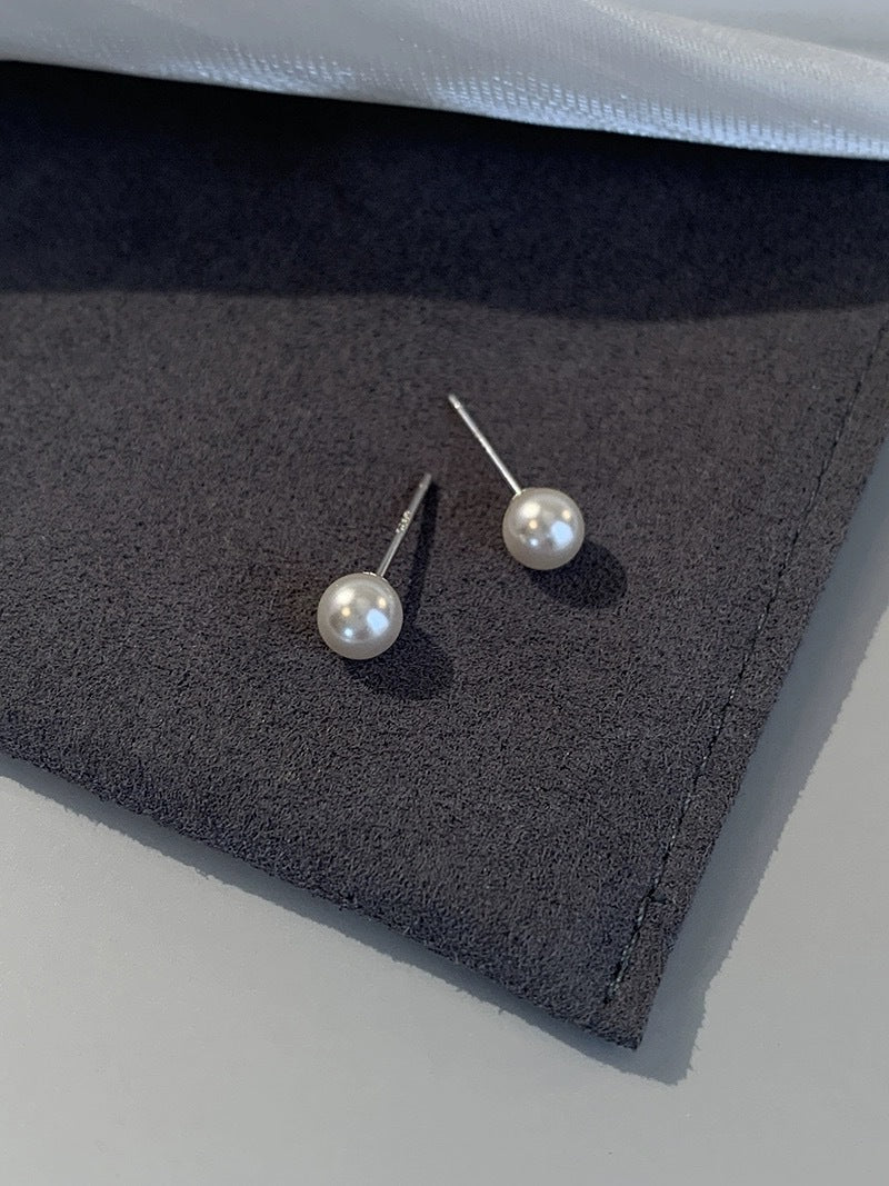 Tiny Pearl Stud Earrings in 925 Sterling Silver – Syleane