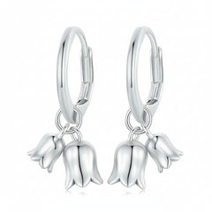 925 Silver Bellflower Necklace & Earrings Set – Syleane