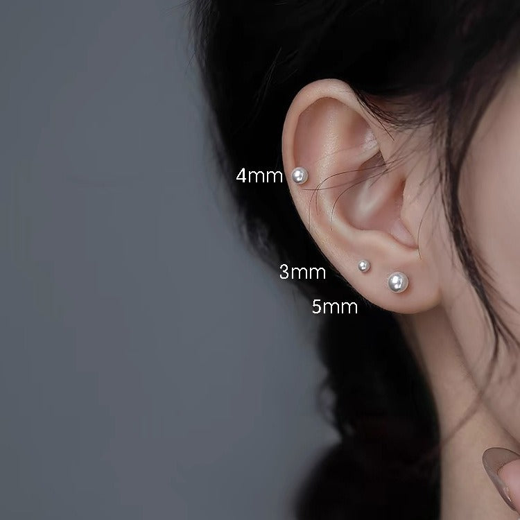 Tiny Pearl Stud Earrings in 925 Sterling Silver – Syleane