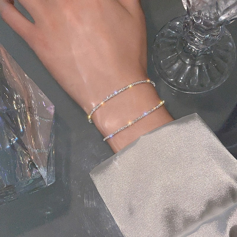 Sparkling 925 Sterling Silver Chain – Necklace & Bracelet Set | Syleane