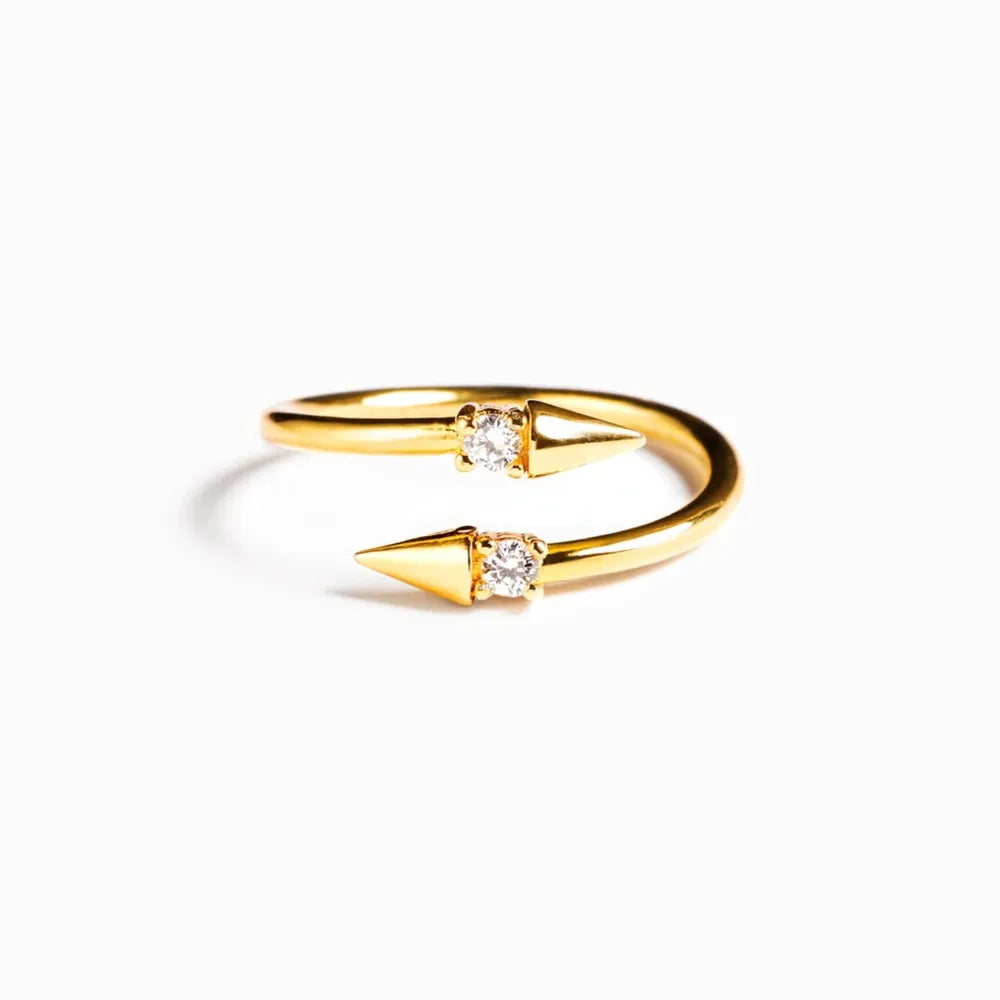 Gold Spike Bypass Ring in 925 Sterling Silver – Syleane