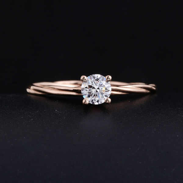1 Carat Diamond Solitaire Engagement Ring 18K Rose Gold | Syleane