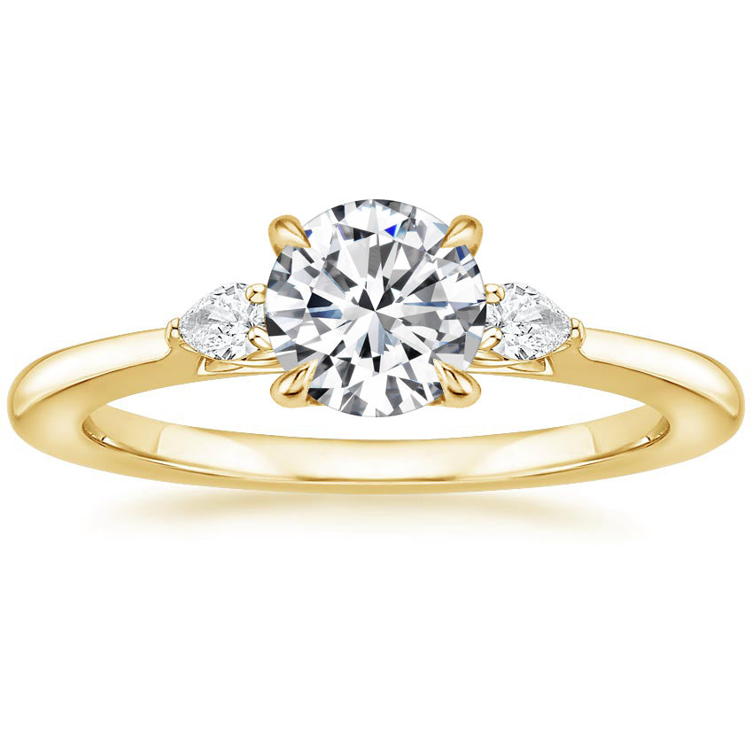 1 Carat Diamond Three-Stone Engagement Ring 18K Gold Plated 925 | Syleane
