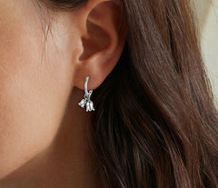 925 Silver Bellflower Necklace & Earrings Set – Syleane