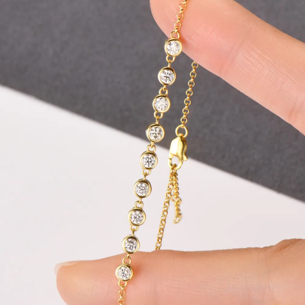 Dainty Moissanite Tennis Bracelet in 925 Silver – Syleane