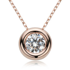 1ct Moissanite Solitaire Necklace 925 Sterling Silver – Syleane