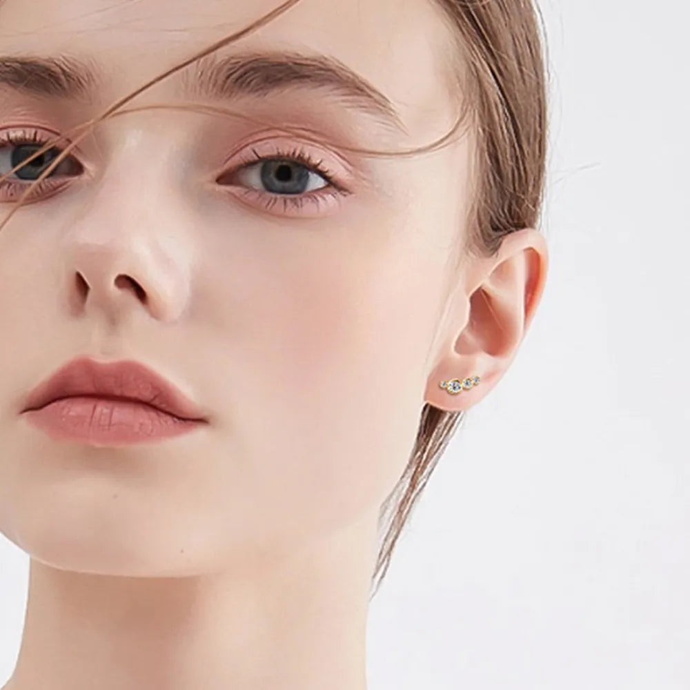 Moissanite Sterling Silver Drop Stud Earrings 0.32 ct – Elegant Sparkle | Syleane