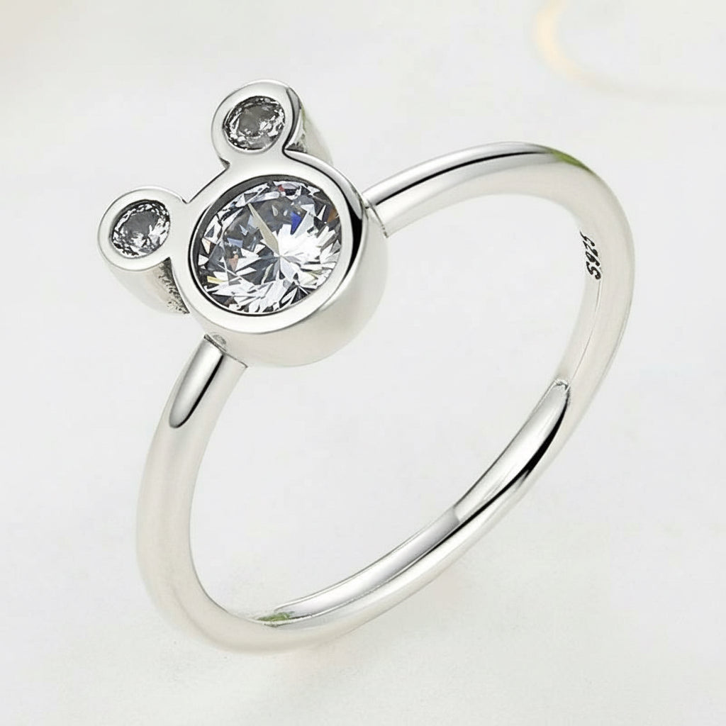 Sparkling Mouse Silhouette Ring in 925 Silver – Syleane