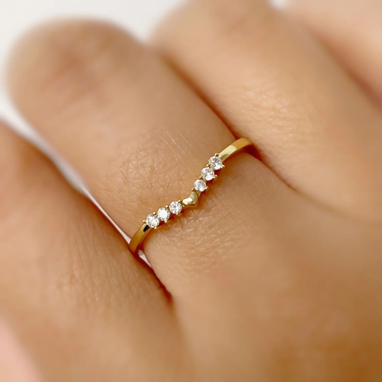 Slim Zircon Ring 925 Sterling Silver – Gold‑Plated Minimal Band | Syleane