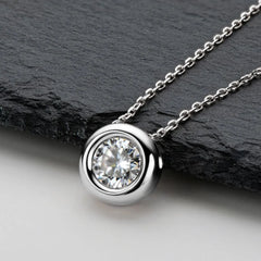 1ct Moissanite Solitaire Necklace 925 Sterling Silver – Syleane
