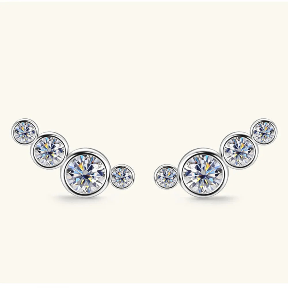 Moissanite Sterling Silver Drop Stud Earrings 0.32 ct – Elegant Sparkle | Syleane
