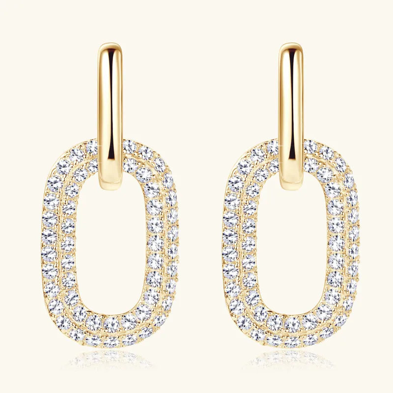 2.16ct Moissanite Link Drop Earrings in 925 Silver – Syleane